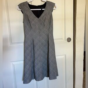 grey plaid White House Black Market young professional dress